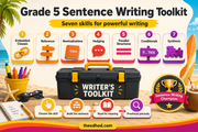 Grade 5 Sentence Writing Toolkit educational infographic