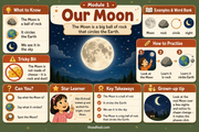 Our Moon educational infographic for children ages 5 to 7