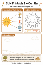 Our Star matching and colouring printable worksheet for ages 4 to 6