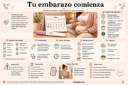 Infografía en español Tu embarazo comienza con señales, confirmación y primeros pasos