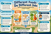 Different Foods Do Different Jobs educational infographic for children