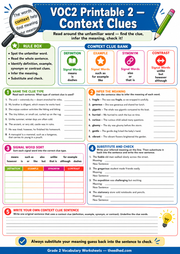 Grade 2 context clues printable vocabulary worksheet