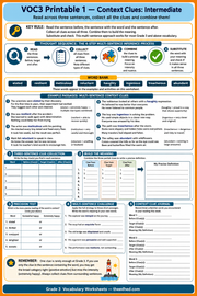 Context Clues Intermediate Grade 3 printable worksheet preview