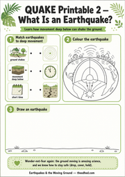 What Is an Earthquake A4 printable matching colouring and drawing worksheet